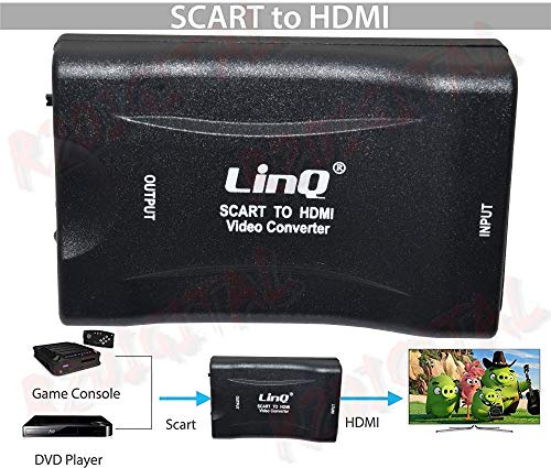 r2digital® CONVERTITORE ADATTATORE da SCART ad HDMI VIDEO FHD HD 1080P 720P AUDIO DIGITALE ANALOGICO NTSC e PAL con ALIMENTAZIONE