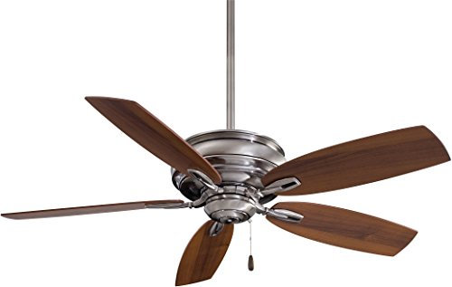 Minka-Aire F614-PW Downrod Mount, 5 Wood Finish Blades Ceiling fan, Pewter