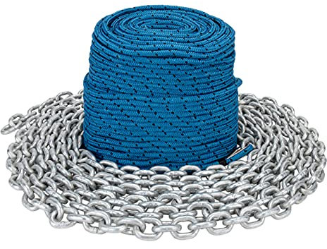 Trac Outdoors 300/20 Anchor Rode - 300 ft Rope with 20 ft Chain - Designed for Use Brand Electric Winches - Features a 2,900 lb. Break Strength (69084)