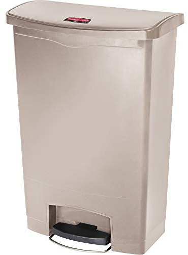 Rubbermaid | Treteimer SLIM JIM® | aus Polyethylen | 90 l | beige | fahrbar
