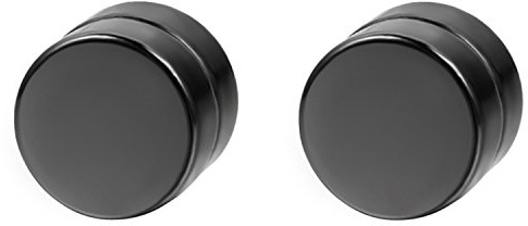 Flongo 8mm Boucles d'Oreilles Acier Inoxydable Fer Magnétique Aimanté Rond Non-Percé Punk Hip-Hop Rock Fantaisie Bijoux Cadeau Noir pour Femme Homme