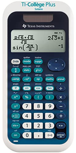 Texas Instruments TI-Collège Plus Solaire wissenschaftlicher Tischrechner, 4-zeilig TI College Plus Blau/Weiß