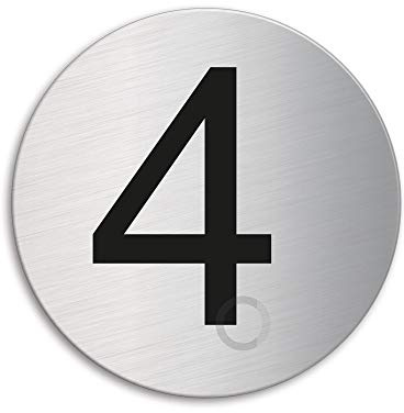 Round room house mailbox number 4 brushed stainless steel no.39074
