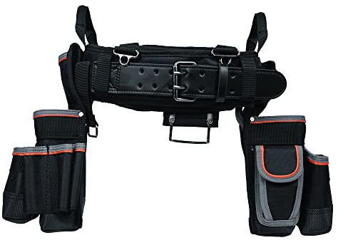 Klein Tools Tradesman Pro Elektriker Werkzeuggürtel und Werkzeugtasche Combo, Gepolsterter Gürtel mit Mesh-Innenfutter, Passend für Taillenumfang 78,7 bis 86,4 cm, Schwarz, Größe M