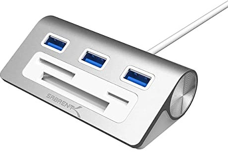 SABRENT USB hub 3.2x1, USB Adapter 6 in 1 mit 3 Port USB | CF, SD/microSD kartenleser, USB Verteiler, mehrfach USB verlängerung für MacBook, MacBook Air, Mac Mini, oder jeder PC (HB-MACR)