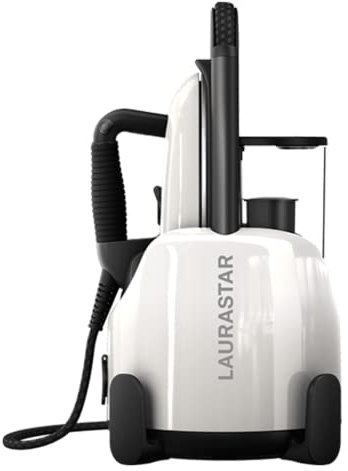 Laurastar Lift Pure White, Dampfbügelstation, 3-in-1 Bügelstation, die Ihre Kleidung entknittert, bügelt und reinigt, Hygienische Dampf, Abnehmbarer Wassertank, Vertikales Bügeln, Weiss