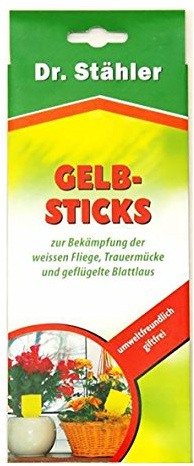 Dr. Stähler 001434 12 Sticks, gegen Schädlinge an Zierpflanzen, 60 x 100 mm, Gelb