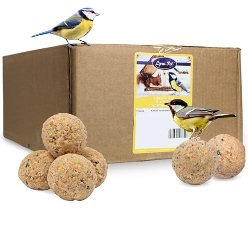 Lyra Pet® | 100 Ganzjahresknödel ohne Netz à 90 g = 9 kg | Energiespender für Körnerfresser | Abwechslungsreiches Wildvogelfutter | Meisenknödel Sommer & Winter | Energie für Wildvögel