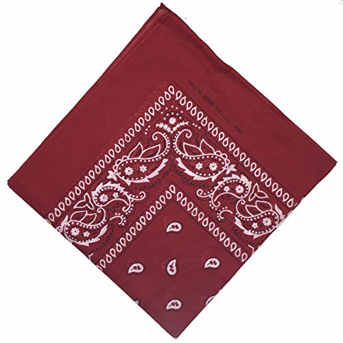 Boolavard 100% Baumwolle,Bandanas mit original Paisley Muster | Farbe nach Wahl Headwear/Haar Schal Ansatz Handgelenk Verpackungs Band Kopf Bindung