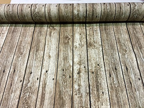 Boden Holz Plank Vorhang Möbelstoff 140 cm (Meterware) Dunkelbraun
