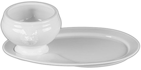 Holst Porzellan LK 045 Set 2 Löwenkopfterrine 0,50 l auf Untere MP 160, weiß, 27.5 x 17.5 x 9.5 cm