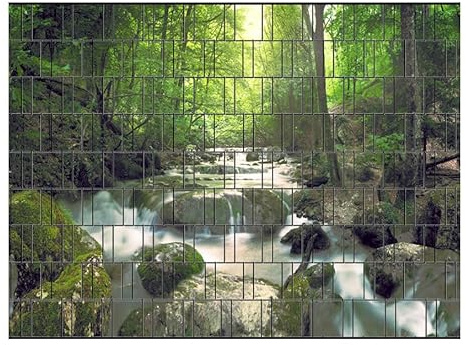 PerfectHD Zaunsichtschutz - Motiv Wasserfall - Sichtschutz für den Garten - 2,50 x 1,80 x 0,19 m - 9 Streifen - 30 Varianten