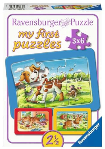 Ravensburger Kinderpuzzle - 07062 Meine Tierfreunde - My First Puzzle mit 3x6 Teilen - Puzzle für Kinder ab 2 Jahren, Rahmenpuzzle