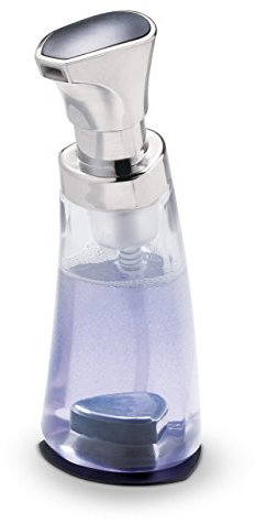 Cuisipro Schaum Seifenspender Acryl 280 ml, Pump-Schaumspender Seife mit 75% weniger Seifenverbrauch, rutschfester Spülmittelspender Küche mit Saugnapf, wiederbefüllbarer Seifenspender Kunststoff