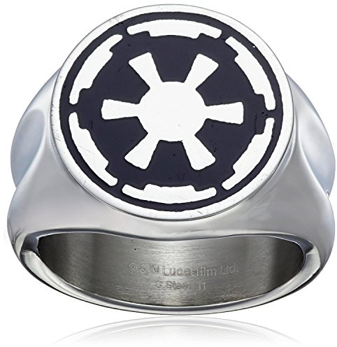 Star Wars Jewelry Men's Imperial Symbol Stainless Steel Ring, Size 11