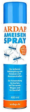 ARDAP Ameisenspray 400ml - Ameisen bekämpfen leicht gemacht - Ameisenmittel, Ameisengift innen & draußen - Wirkt sofort & dauerhaft bis zu 6 Wochen - Anti Ameisen Spray