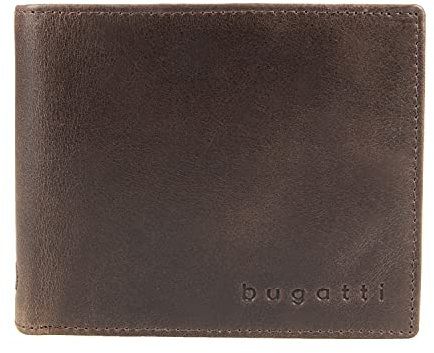 bugatti Volo Geldbeutel Männer Leder - Geldbörse Herren Braun - Portmonaise Portemonnaie Portmonee Brieftasche Wallet Ledergeldbeutel