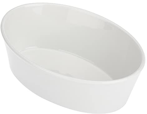 la Porcellana Fiesole Oval Fuente de Horno Caja de Regalo, Color Blanco, 19 x 13,5 x 6 cm