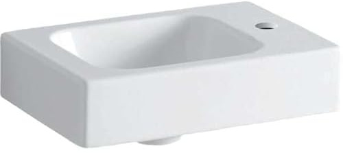 Geberit iCon Handwaschbecken 38x28cm, weiß, mit Hahnloch rechts, Farbe: Weiß