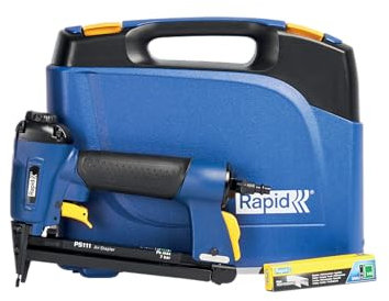 Rapid PS111 Graffatrice Pneumatica con Impugnatura Ergonomica per Graffette n. 140, Ricarica Rapida, Scarico dell'Aria Regolabile, Include Valigetta e 300 Graffette