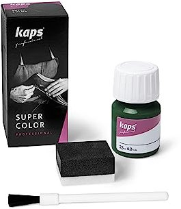 Kaps Super Color Lederfarbe für Naturleder, Synthetik und Textil, Lederfärber, 25 ml, Dunkelgrün 133