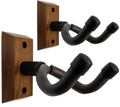 CANTUS Guitar Wall Mount Guitar Hanger 2 Packs for Electric Acoustic Guitar Ukulele Bass