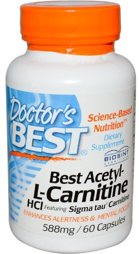 Doctor's Best - Best Acetyl-L-Carnitine Featuring Sigma Tau Carnitine 588 mg. - 60 Capsules