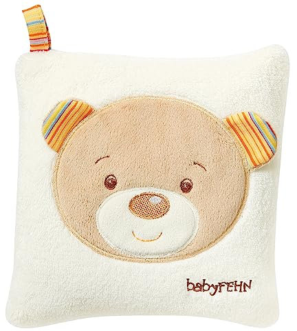 Fehn Kirschkernkissen Baby Teddy - wohltuendes Wärmekissen und Kältekissen für Babys und Kinder ab 0+ Monaten - Körnerkissen für Backofen - Kirschkerne Kissen als Babygeschenk zur Geburt