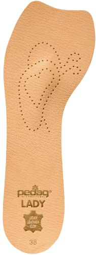 pedag Lady Leder Einlegesohle – extra weiches Polster | ideal für Pumps, High Heels, Ballerinas & offene Schuhe | extra dünn & sicherer Halt mit selbstklebender Sohle | lindert Fußbeschwerden