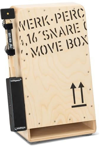 Schlagwerk MB110 Move Box Cajon - tragbare mobile Cajon - Ideal für Bühne und Walking Acts - spielbar im Stehen und Gehen - inklusive Heck Stick und Tragegurt - mobiles Drumset