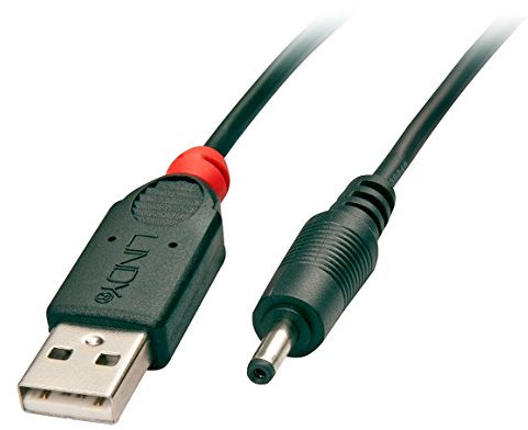 LINDY 70266 - Cable de alimentación USB Tipo A a tipo M de 1,5 metros - Diámetro interior 1,35mm, diámetro exterior 3,5mm