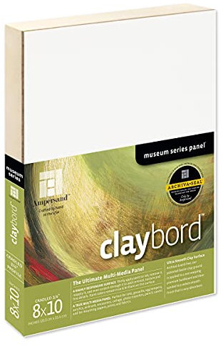 Ampersand Art Supply Holz-Malplatte: Museum Series Claybord, 20,3 x 25,4 cm, 1,9 cm Wiegenprofil