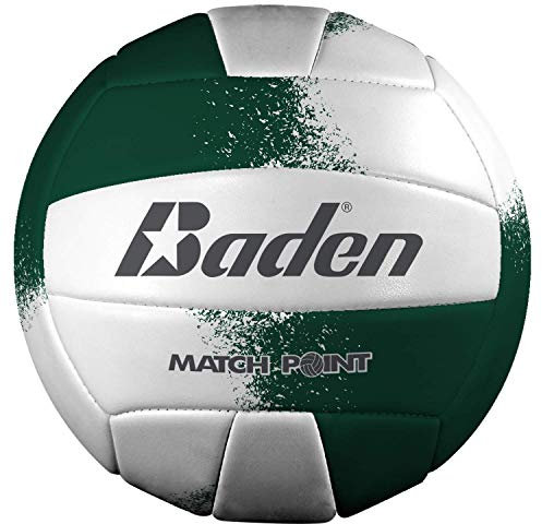 Baden MatchPoint Official Size 5 Cushioned Volleyball, Green/White
