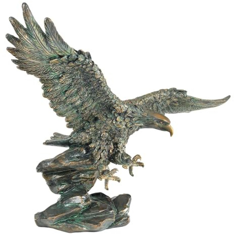Design Toscano Victorys amerikanska skallig örn patriotisk staty, 40 cm, polyresin, brons Verdigris finish