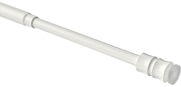 INTERDECO Klemmstange ausdrehbar, Scheibenstange mit Gummistopfen 8/6 mm aus Metall und Kunststoff, ohne Bohren, Weiß, für Scheibengardinen und Kurzgardinen, Typ 2008011, 80-120 cm