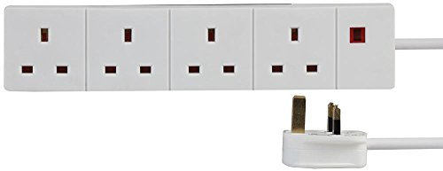 PRO ELEC PELB1690 4 Gang Extension Lead with Neon 2m, White