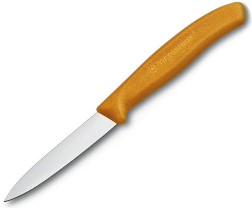 Victorinox 3.25 Inch Swiss Classic Paring Knife with Straight Edge, Spear Point, Orange, 3.25 Paring