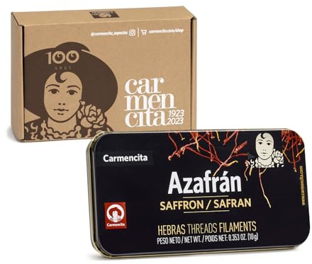 CARMENCITA Pack Azafrán en Hebras – Estuche Metálico 10 g – Calidad Extra