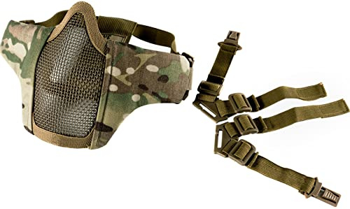OneTigris 6 Foldable Half Face Mesh Mask Military Style Comfortable Adjustable Tactical Lower Face Protective Mask