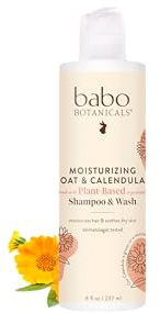 Babo Botanicals Oatmilk Calendula Moisturizing Baby Shampoo and Wash, 8 unce