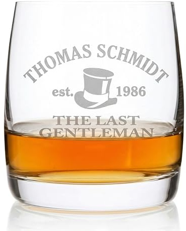 Herz & Heim® personalisiertes Whiskeyglas mit Gravur - Last Gentleman - Papa Geschenk, Männer Geschenke zum Geburtstag oder Glas Vatertag