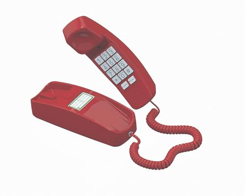 iSoHo Big Button Corded Landline Phone for Seniors with Loud Ringer, Lighted Keypad & No Batteries Needed, Desk or Wall-Mount Home Telephone for Elderly - Crimson Red