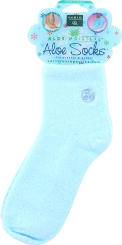 Earth Therapeutics, Socks Aloe Moisture Blue, 1 Count