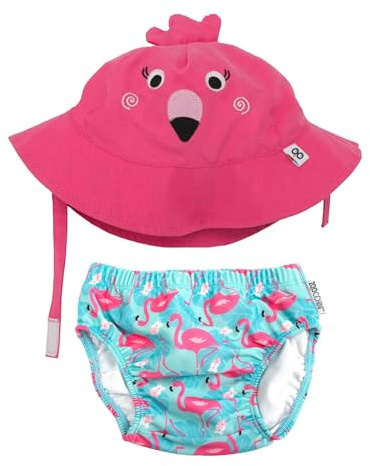 ZOOCCHINI UPF50+ Baby badblöja och solhatt set, Franny flamingo, 3-6 Month