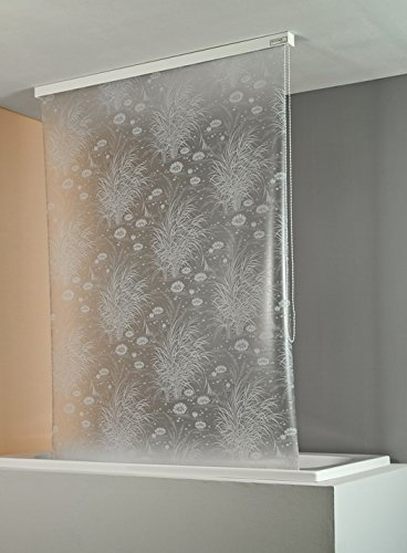 ECO-DuR 4024879000318 Kassetten Duschrollo 134 cm weiß - Seerosen weiß