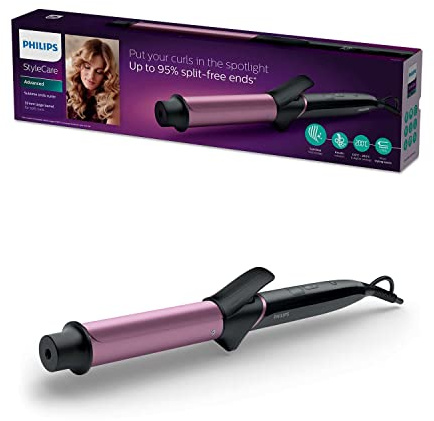 Philips StyleCare BHB868/00 Styling-Werkzeug, warm, schwarz, lila, 1,8 m, Lockenstab (Lockenstab, warm, 130 °C, 200 °C, 60 s, Schwarz, Violett)