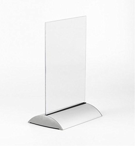 Tischaufsteller BOW-A4 Alu/PVC silber für DIN A4