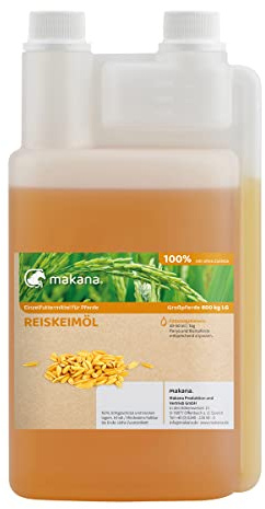 Makana Reiskeimöl für Pferde, raffiniert, 1 l Dosierflasche