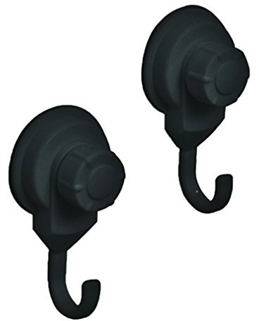 EVIDECO Lot de 2 crochets ventouses solides Noir