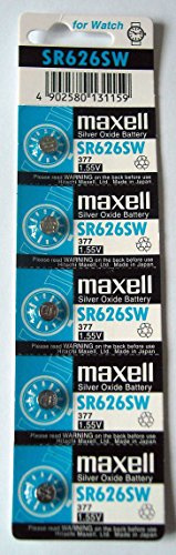 (2X) 5 x Maxell SR626SW SR626 AG4 377 1.55v Watch Batteries